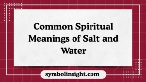 Common Spiritual Meanings of Salt and Water